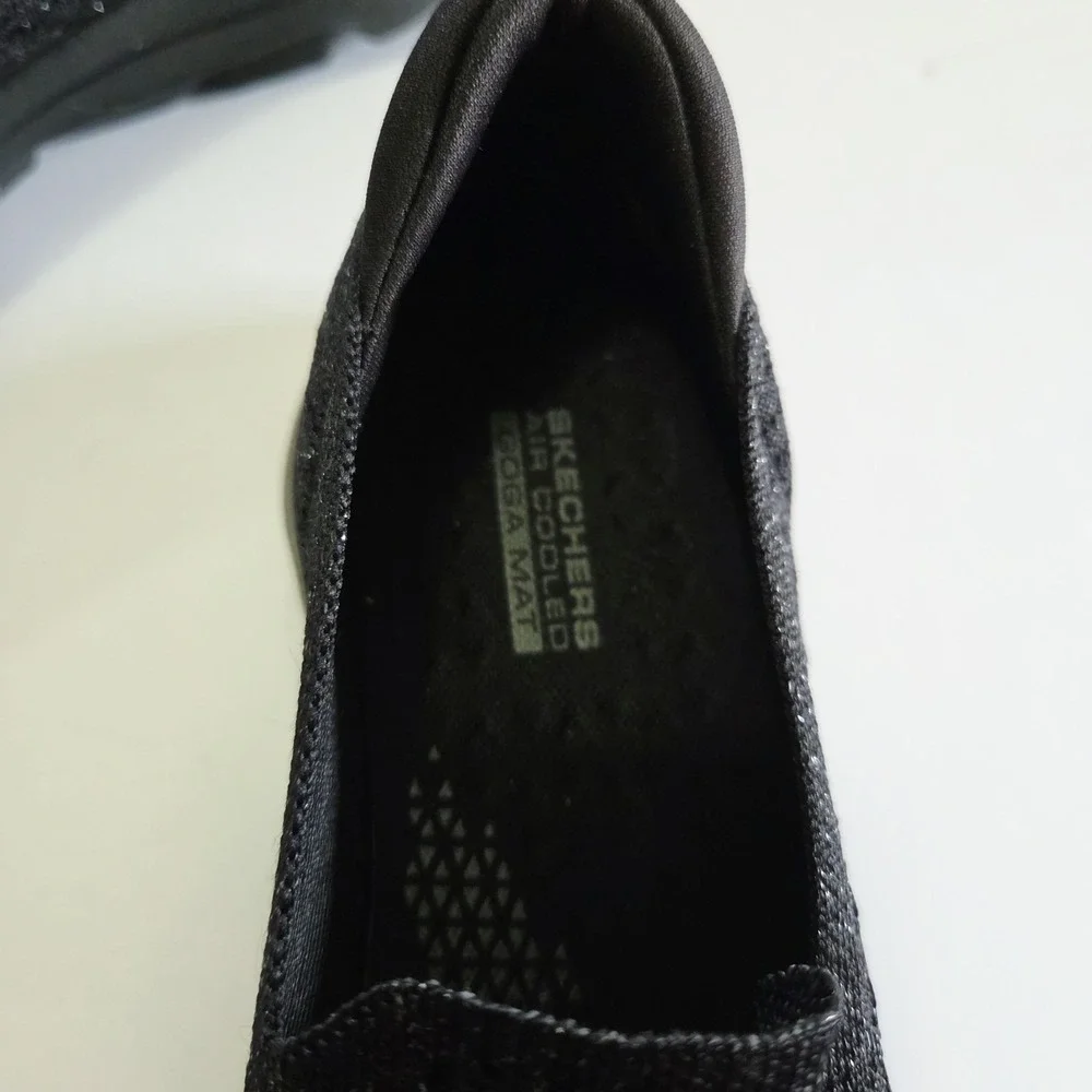 S Sport by Skechers Shoes Womens 8.5 Malvina Comfort Slip On Sneakers Black Mesh